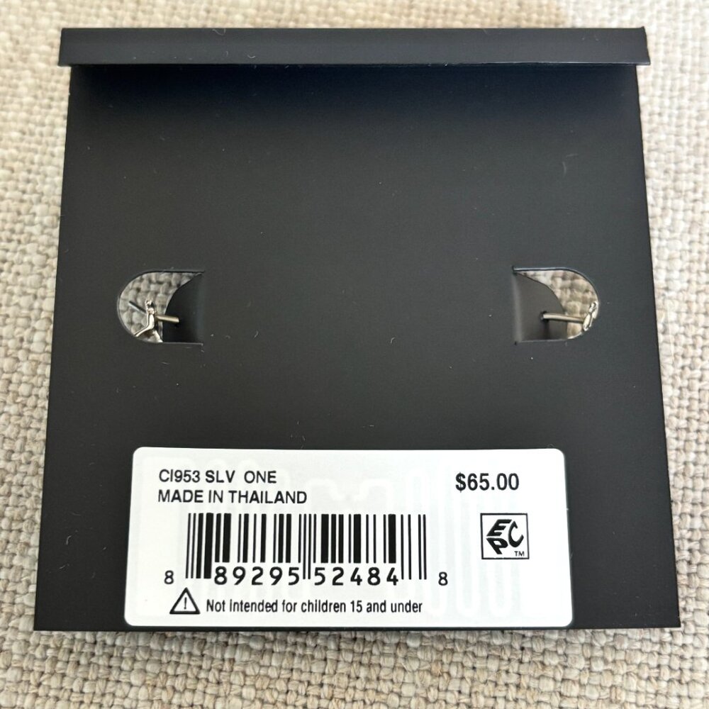 Coach Silver Chain Link Hoop Earrings - Picture 2 of 5